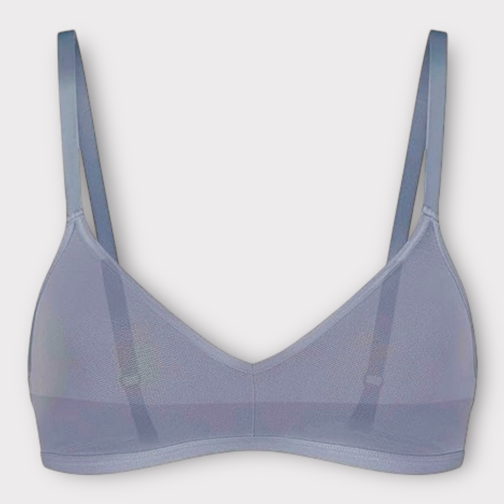 Nwot Quince Belgian Mesh Sheer Bralette In Slate Sz S